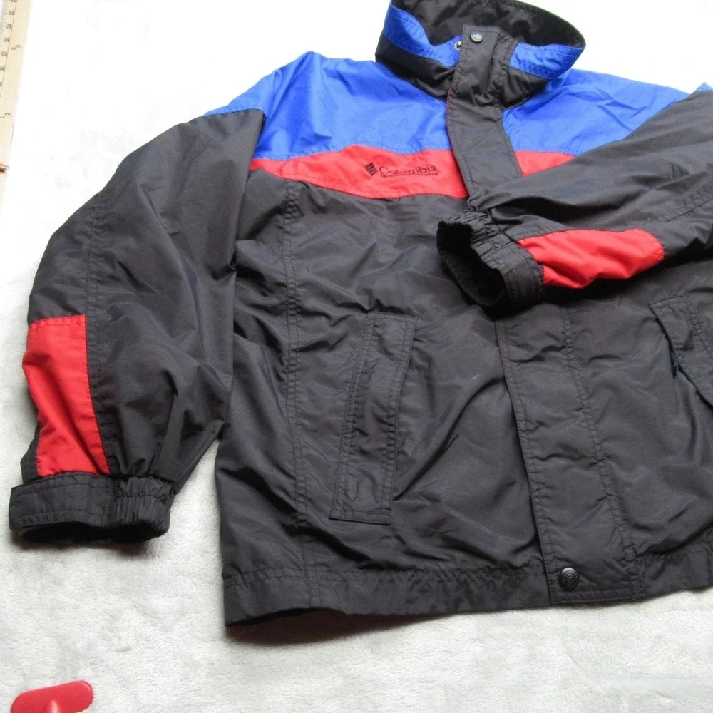 Vintage Columbia Jacket Youth 14/16 Large Blue Red Waterproof 3in1 Shell 90s‎
